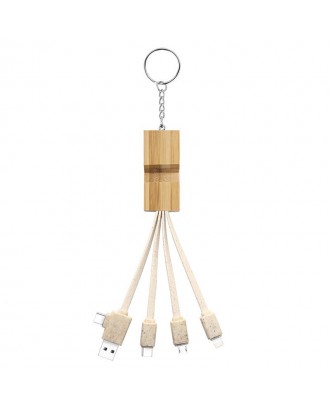 Charging Cables With Bamboo Phone Holder