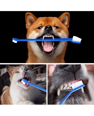 Pet toothbrush, long-handled double-headed dog and cat oral