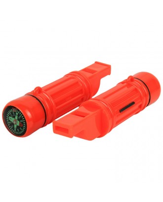 5-in-1 Compass Flint Lanyard Survival Whistle