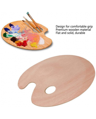 Wooden Oval-Shaped Artist Painting Palette