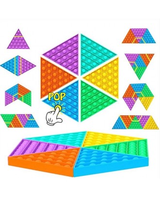 6pcs Triangle Shape Push Pop Bubble Sensory Fidget Toy