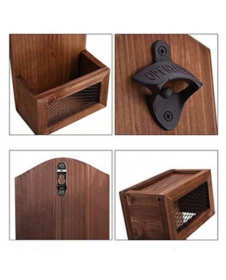 Wooden Wall-mounted Bottle Opener (Collector With Lid)