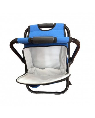 Collapsible Folding Camping Chair With Insulated Cooler Bag