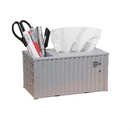Shipping Container Tissue Box Cover W/Pen Holder