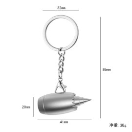 Metal Aeroplane Engines Shaped Key Chain