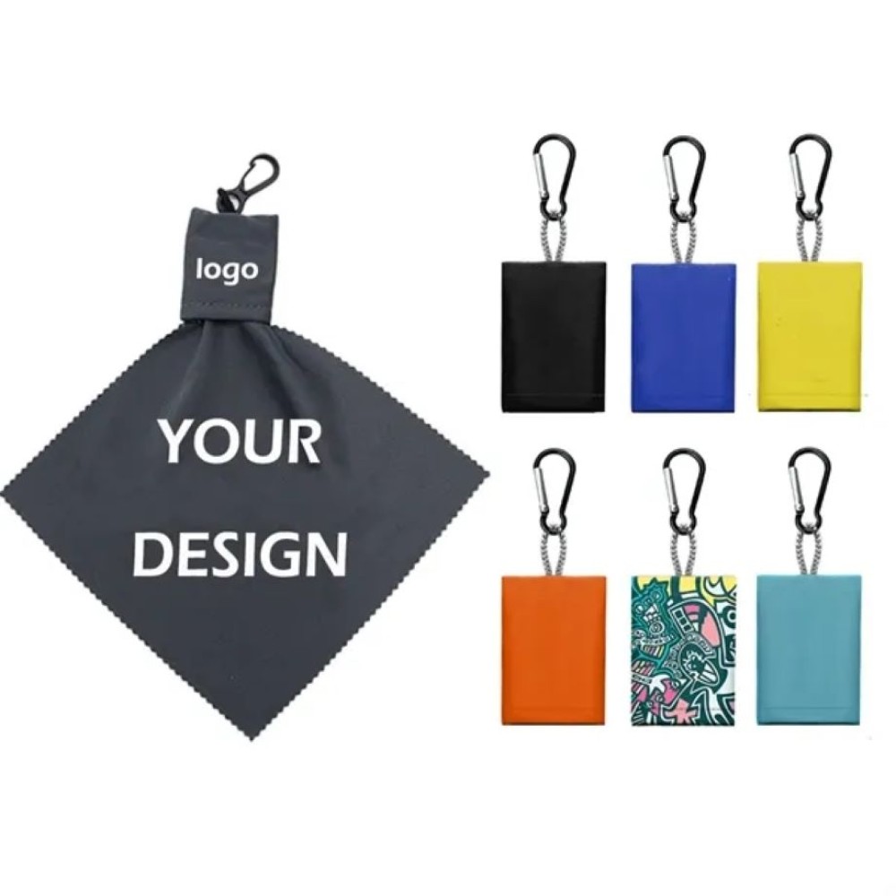 Microfiber Glasses Cloth With Storage Bag And Keychain