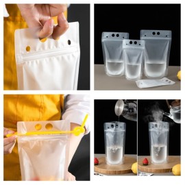 Disposable Sealable Drink Bag With Straw