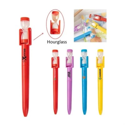 Ballpoint Twist Pen With Sand Clock Hourglass Timer