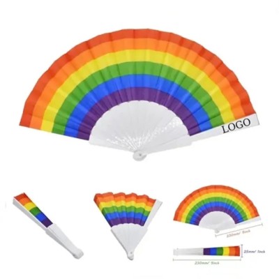 Rainbow Folding Fan