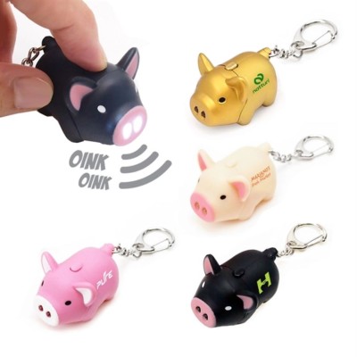 Mini LED Light-emitting Sound Pig Toy Keychain