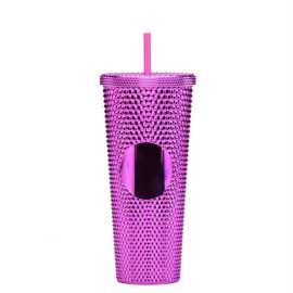 24oz Studded Tumbler with Leak Proof Lid and Straw