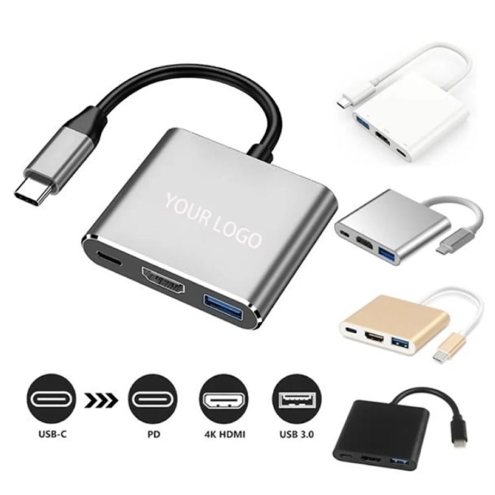 3 In 1 Laptop Docking Station Type-C Adapter
