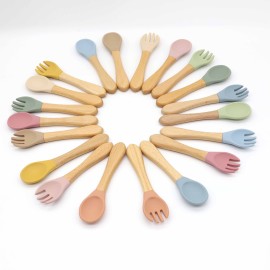Baby Feeding Silicone Fork & Spoon Set