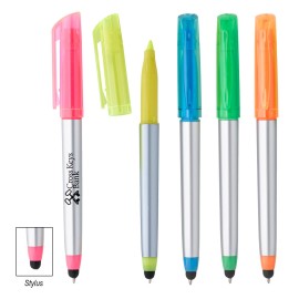 Stylus Ballpoint Pen with Highlighter