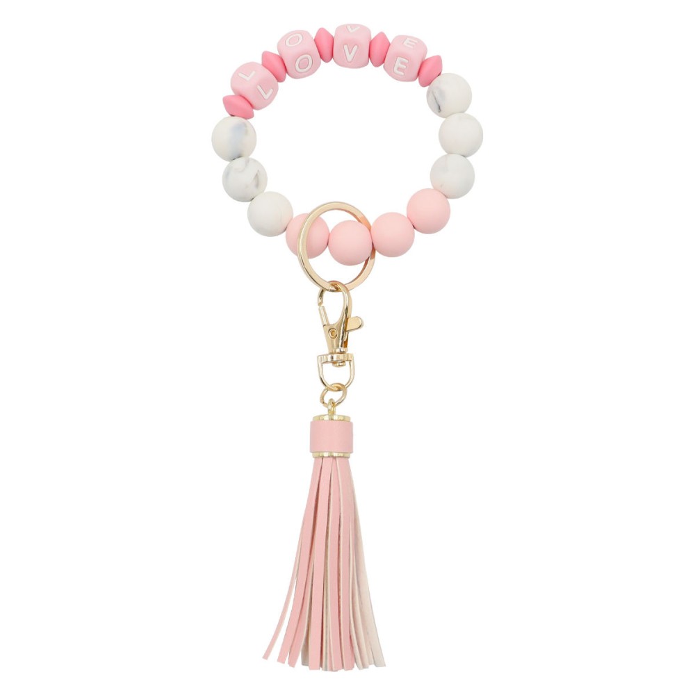 Silicone Beaded Bracelet Key Chain