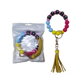 Silicone Beaded Bracelet Key Chain