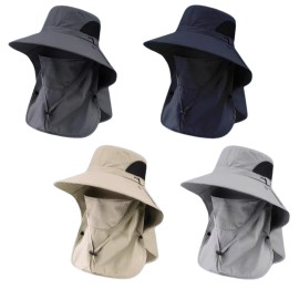 Sun Bucket Hat / UV Protection Boonie Cap with Neck Flap and Face Shield