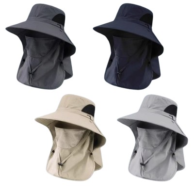 Sun Bucket Hat / UV Protection Boonie Cap with Neck Flap and Face Shield