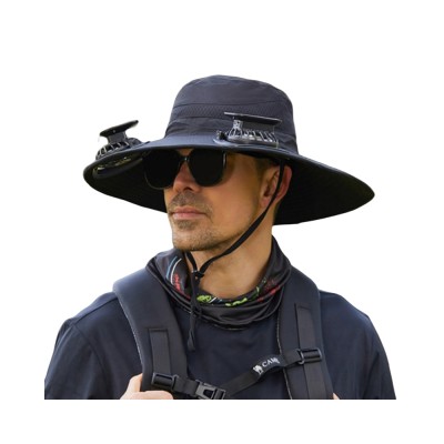 Detachable Wide Brim 2 Solar Fan Hat 