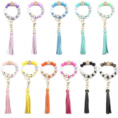 Silicone Beaded Bracelet Key Chain
