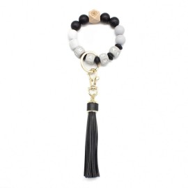 Silicone Beaded Bracelet Key Chain