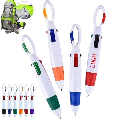 Multi-color Ballpoint Pens with Carabiner Clip
