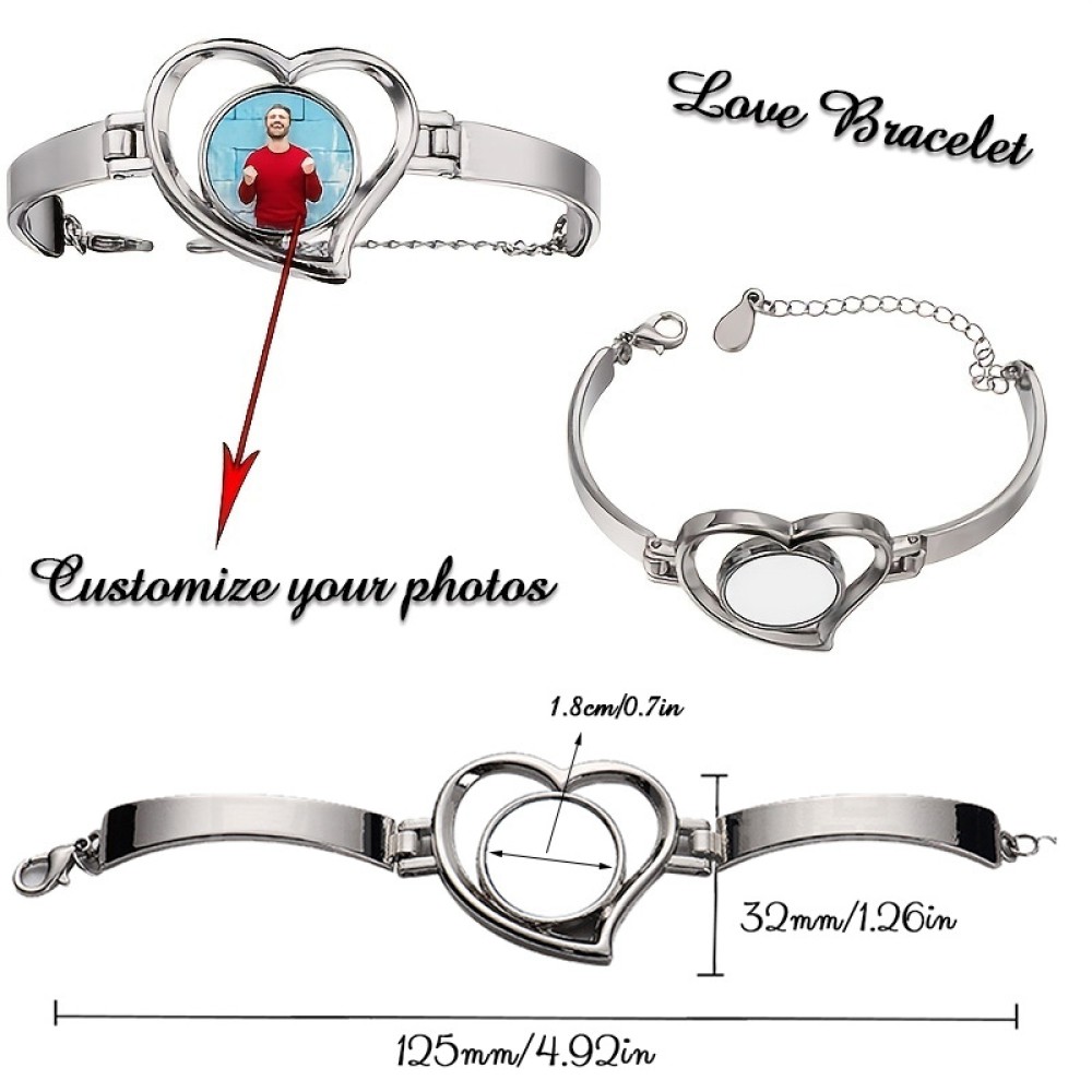 Heart Shape Pendant Metal Bracelet