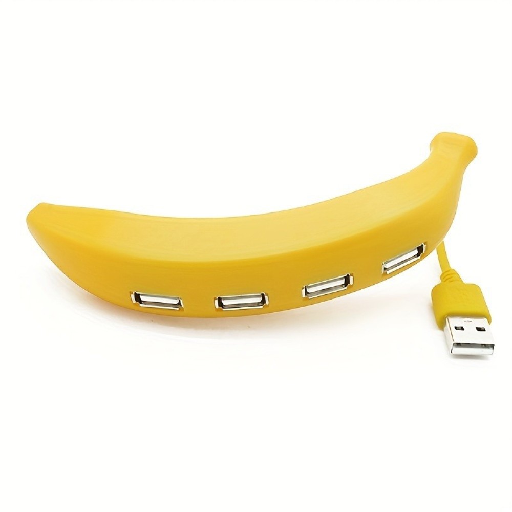 Banana Shape Usb 2.0 Hub Splitter 4 Port Adapter