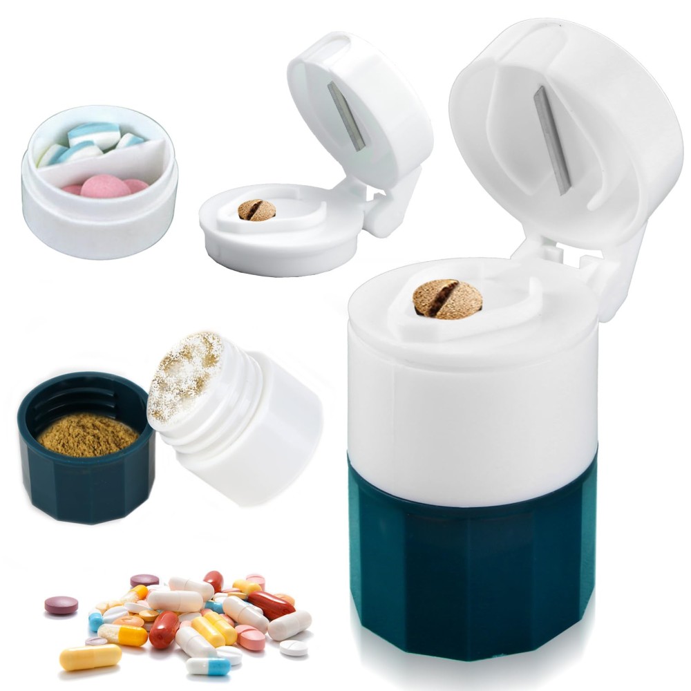 4 in 1 Pill Box with Cutter Grinder Cup