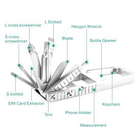 12 in 1 Folding Multi-Tool Keychain