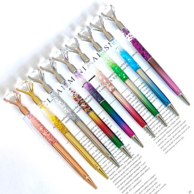 Floating Glitter Ballpoint Pen with Diamond Top