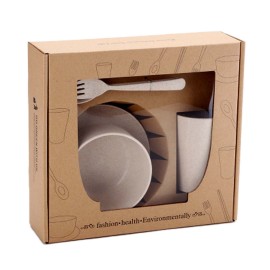 6 Piece Wheat Straw Tableware Set