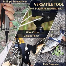 14 in 1 Multitool Hatchet Camping Axe Hammer Saw Screwdriver