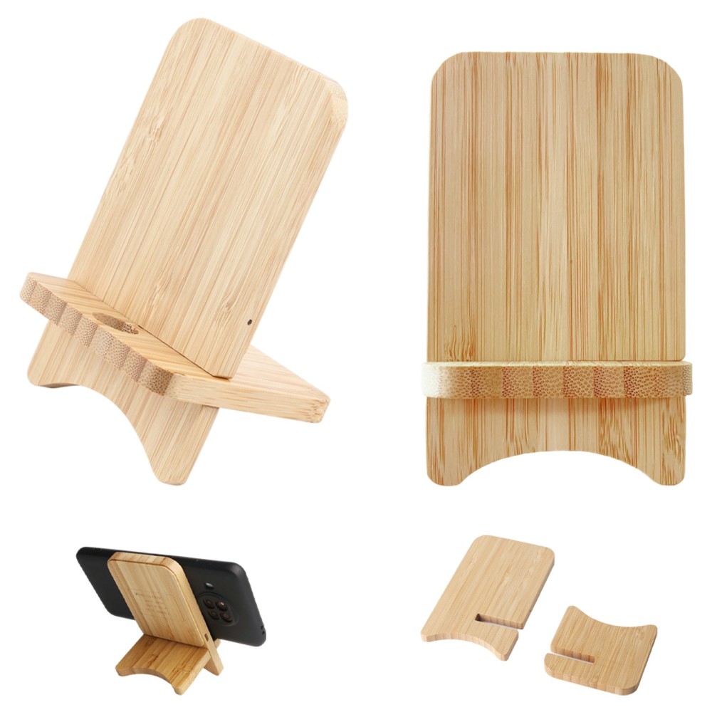 Bamboo Phone Stand With Wireless Charger