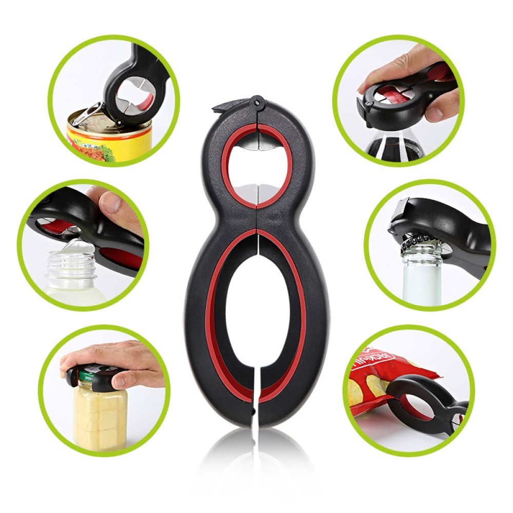 Multi-functional 6 In 1 Multi Jar Opener