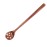 10.8" Long Handle Wooden Round Slotted Spoon