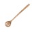 10.8" Long Handle Wooden Round Slotted Spoon
