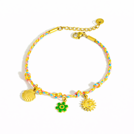 Adjustable Braided Charm Bracelet