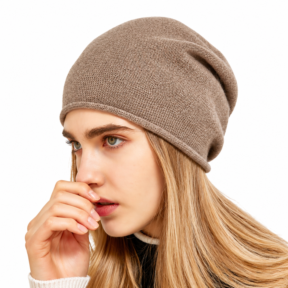 Cashmere Knit Beanie Hat